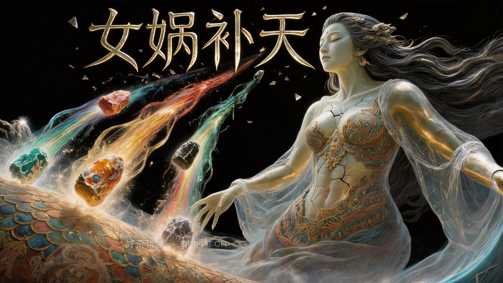 《女娲补天》作品画面