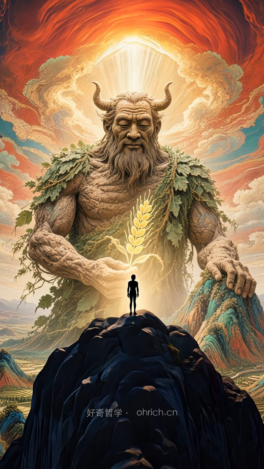 《神农贺春》作品画面